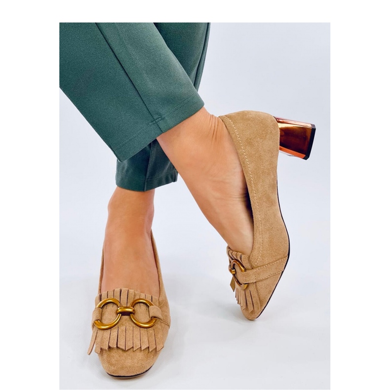 Weinn Beige Kupfer-Absatzpumps – Inello 2