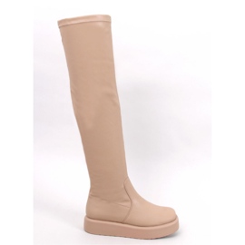 Baird Beige Overknee-Stiefel mit dicker Sohle – Inello 1