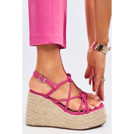 Pascai Fuchsia Keil-Espadrille-Sandalen – Inello rosa 1
