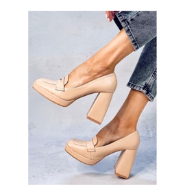 Entee Nude-Loafer mit hohen Absätzen – Inello beige 2