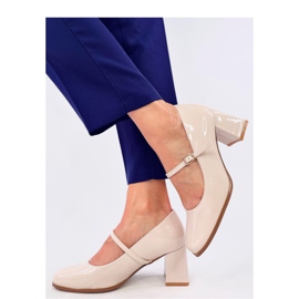 Mary Jane Valonis Beige Pumps mit hohen Absätzen – Inello 1