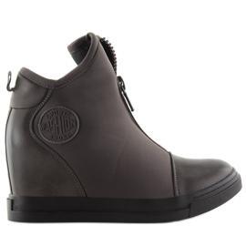 Graue Turnschuhe mit Keilabsatz 168-129 grau 1