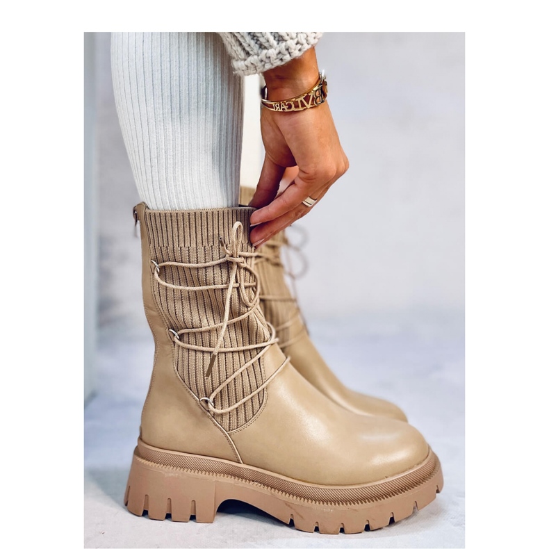 Willet Khaki Sockenstiefeletten – Inello beige 2