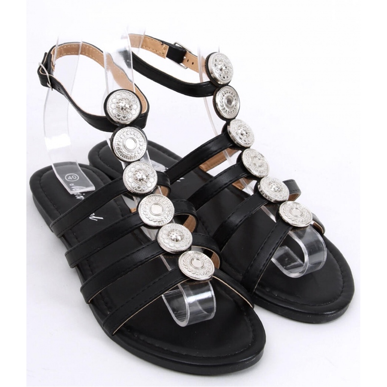 Logan Black Gladiator-Sandalen für Damen – Inello schwarz 1