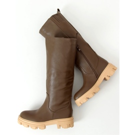 Khaki QT21P Armeegrüne Stiefel mit dicker Sohle – Inello 1