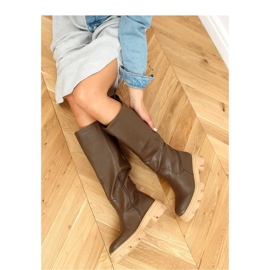 Khaki QT21P Armeegrüne Stiefel mit dicker Sohle – Inello 2