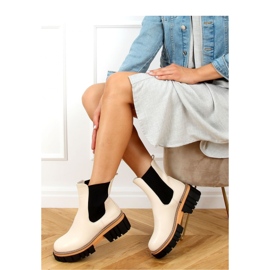 Cremefarbene Chelsea-Stiefel für Damen NS228P Beige - Inello 2