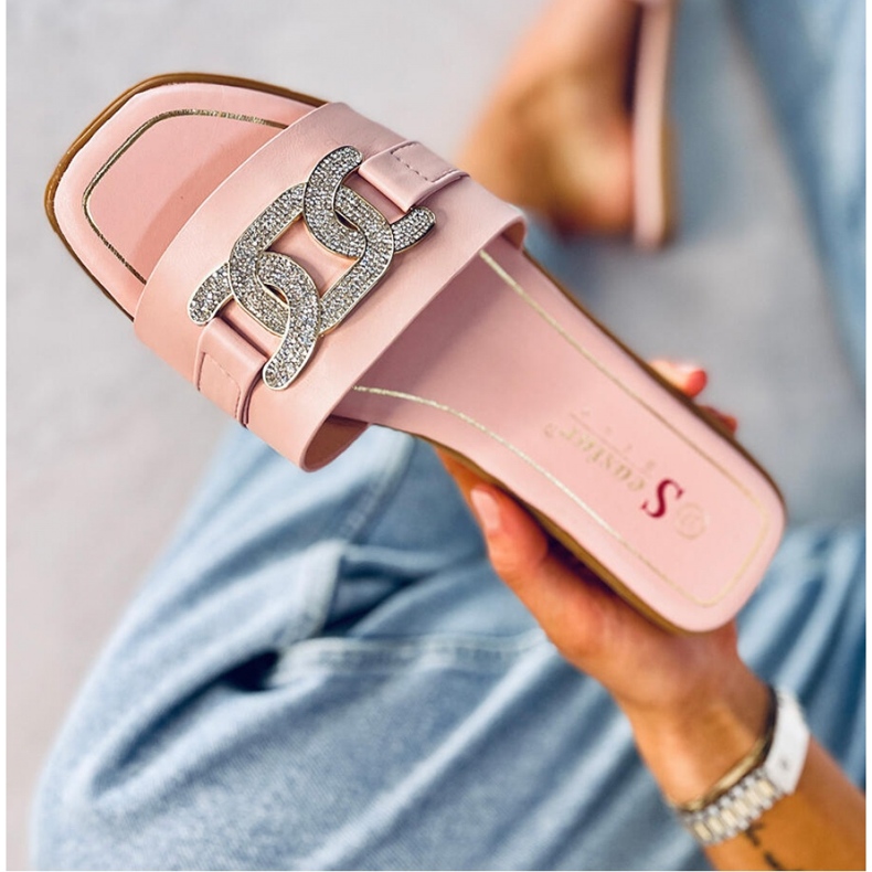 Mille Pink Strass-Flip-Flops-Sandale – Inello rosa 1