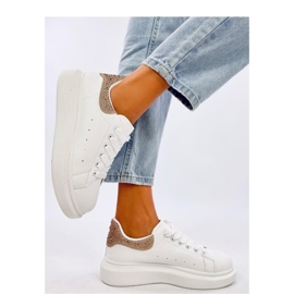 Parkss WHITE/GOLD Plateau-Sneaker mit Strasssteinen – Inello weiß 1