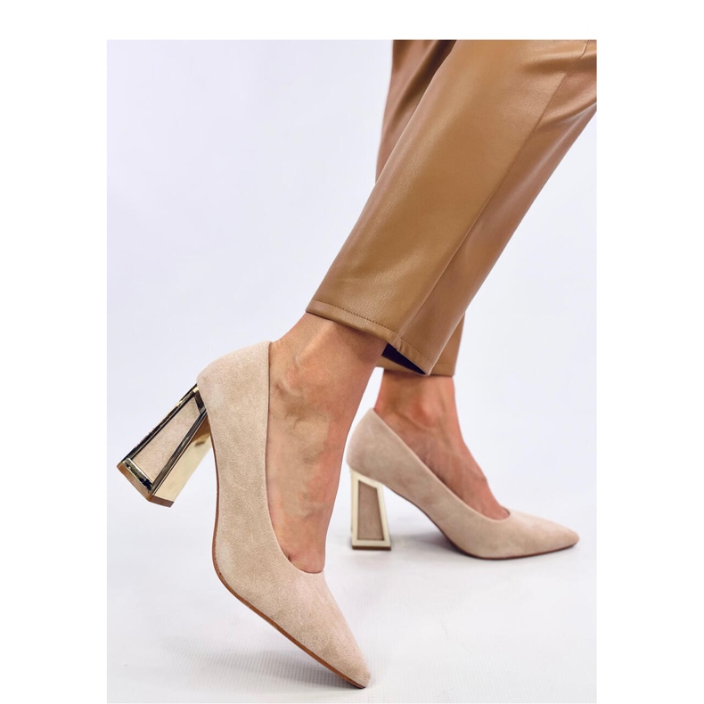 Constie Beige geometrische High-Heel-Pumps – Inello 1