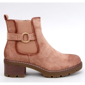 Airon Khaki Chelsea-Stiefel mit niedrigem Absatz – Inello braun 1