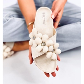 Sandale Kork-Flip-Flops mit Kissenblumen Charss Beige - Inello 1