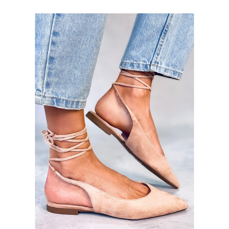 Dentoni Nude Schnürballerinas – Inello beige 1