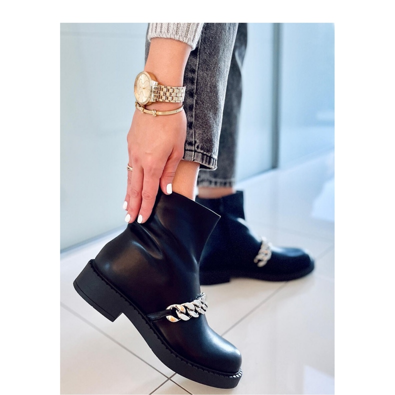 Damenstiefeletten mit Kette Foster Black - Inello schwarz 1
