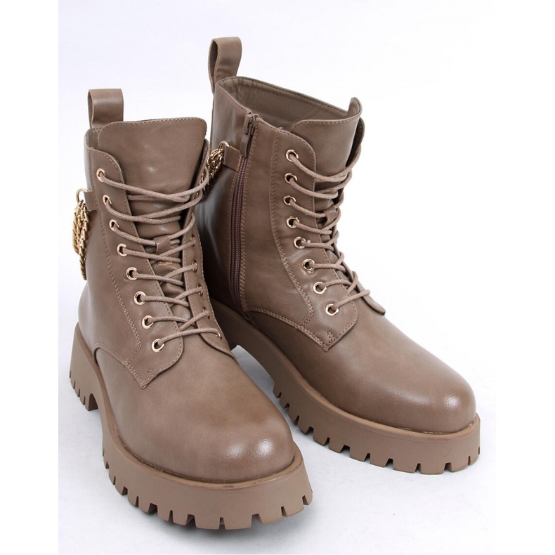 Kb9393 Tokyo Khaki-Bovver-Stiefel mit Ketten – Inello braun 1