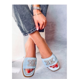 Mille Blue Strass-Flip-Flops-Sandale – Inello blau 1