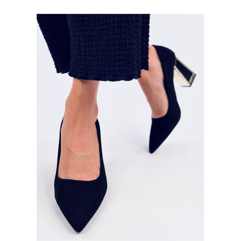 Constie Schwarze geometrische High-Heel-Pumps – Inello 2