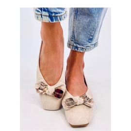 Ballerinas Cranny Beige mit goldenem Teddybär – Inello 1