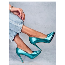 Blume Grüne Stiletto-Pumps – Inello 1