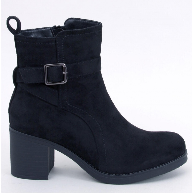 Rennia Schwarze Stiefeletten mit weitem Absatz – Inello 1