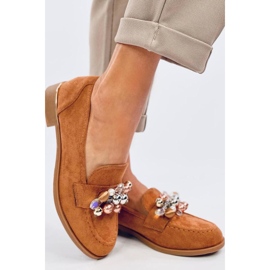 Anselme Kamel-Slipper mit Steinen – Inello braun 2