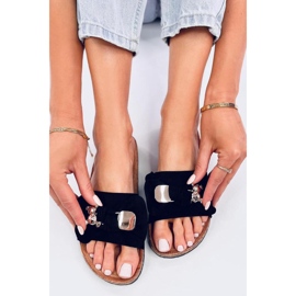 Loups Schwarze zehenstegsandalen aus Kork mit Teddybär – Inello 2