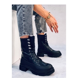 Dart Schwarze Bovver-Schnürstiefel - Inello 2