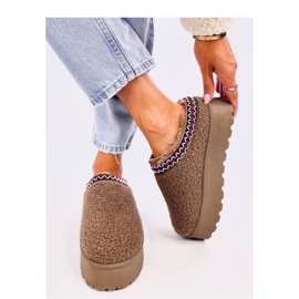 Kurze Lamm-Khaki-Schneestiefel mit Schaffell – Inello braun 1