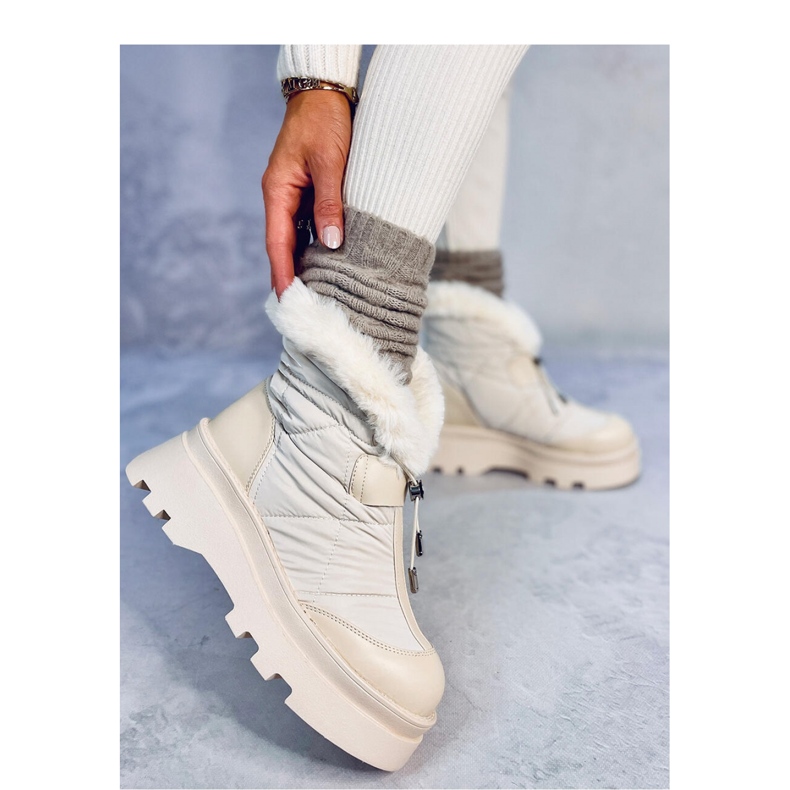 Tavaris Beige Schneestiefel mit Fell - Inello 2