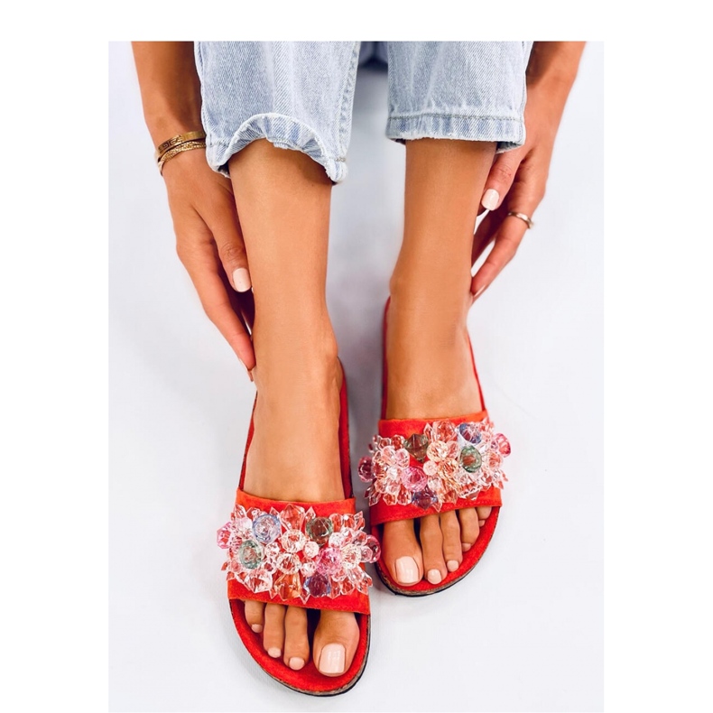 Sandale Kork-Flip-Flops mit Steinen Maliv Orange - Inello 1