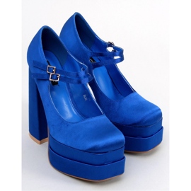 Prandi Blaue Plateau-Pumps aus Satin – Inello 1