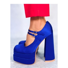 Prandi Blaue Plateau-Pumps aus Satin – Inello 2