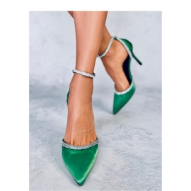 Conway Green Stiletto-Pumps mit Strasssteinen – Inello grün 1