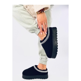 Lammschwarze kurze Schneestiefel mit Schaffell - Inello 1