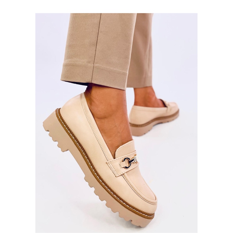 Nivetti Beige Plateau-Loafer – Inello 1