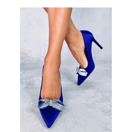 Trini Blaue Satin-High-Heels mit Schleife – Inello 2