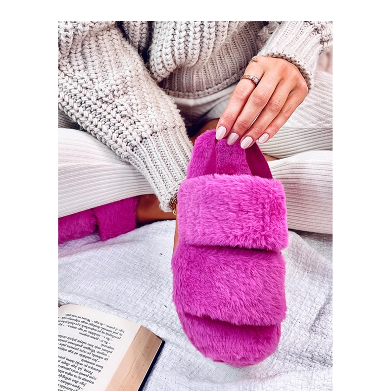 Rhodes Fuchsia Damenhausschuhe mit Gummiband – Inello rosa 1