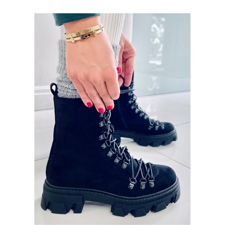 Conor Schwarze Worker-Schnürstiefeletten – Inello 2