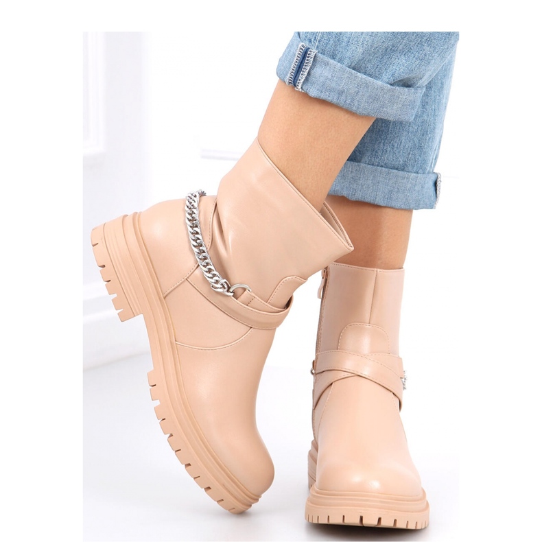 Cindy Nude Kettenstiefeletten – Inello beige 2