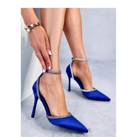 Conway Blue Stiletto-Pumps mit Strasssteinen – Inello 1