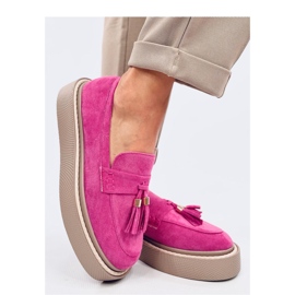 Trinity Fuchsia Plateau-Loafer mit Fransen – Inello rosa 1