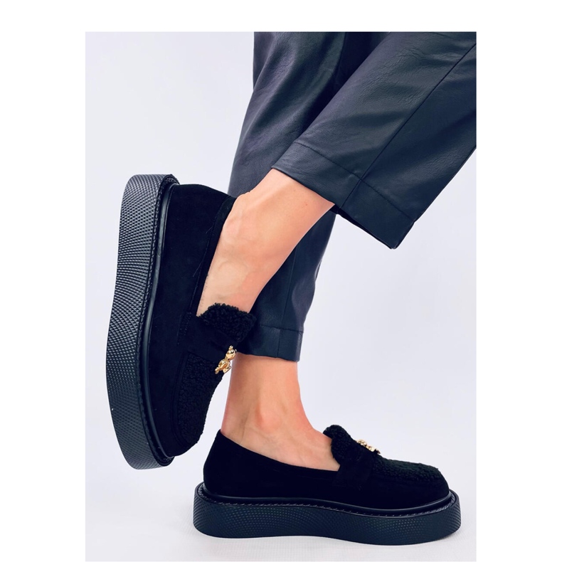 Plateau-Loafer mit Lammfell Anisha Black – Inello schwarz 2