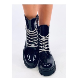 Lackierte Bovver-Stiefel von Quanes Miroir – Inello schwarz 2