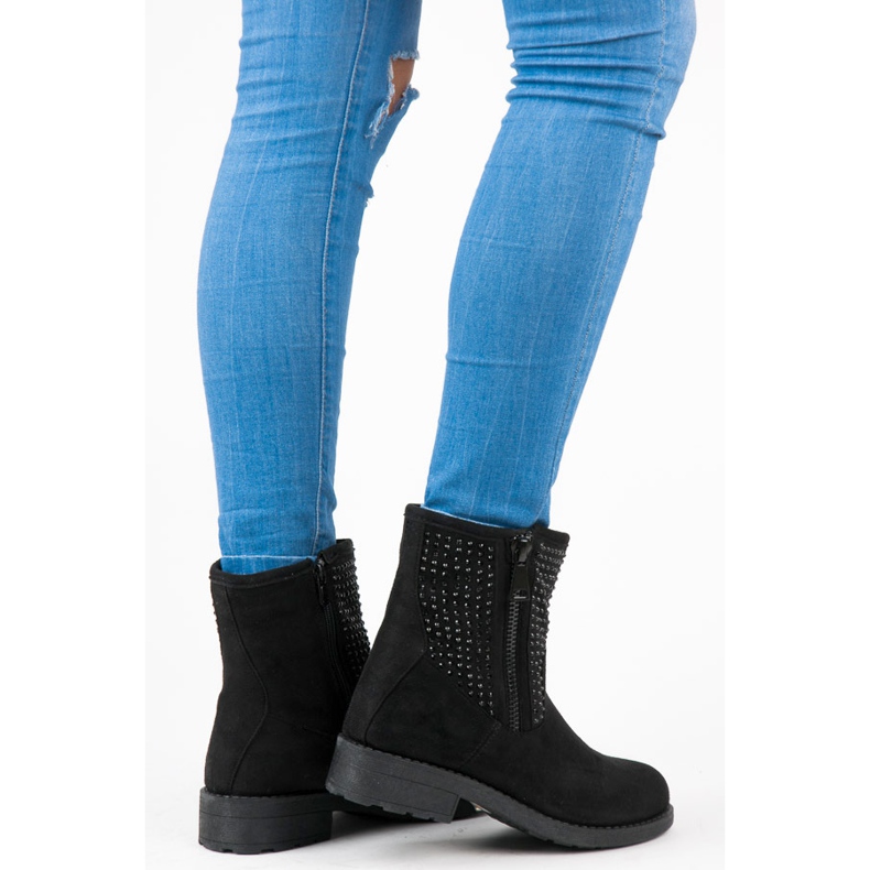 Abloom Herbst Wildlederstiefel schwarz 1