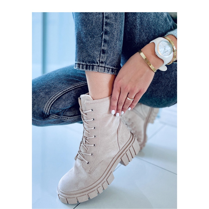 Kelis Beige Schnürstiefeletten - Inello 2