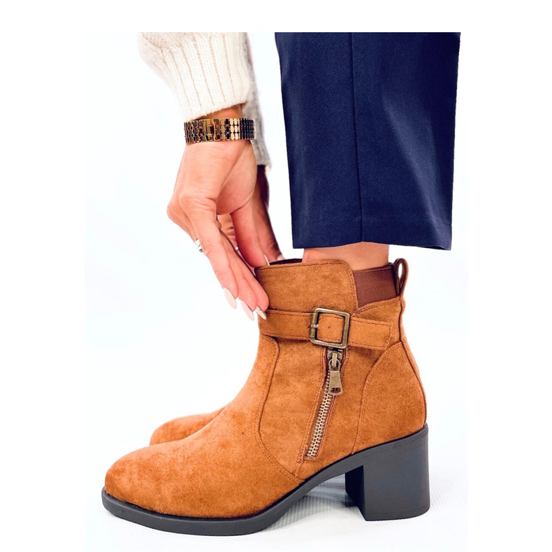 Klassische Stiefeletten mit hohen Absätzen Irving Camel - Inello braun 1