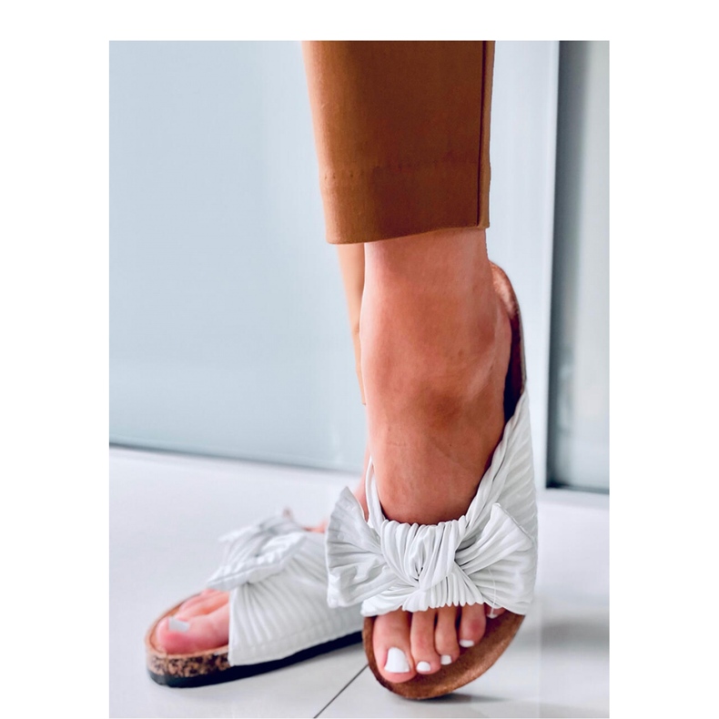 Moss White Kork-Flip-Flops-Sandale – Inello weiß 1
