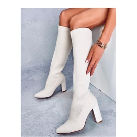 Elisha Beige elastische Stiefel mit hohen Absätzen – Inello 2