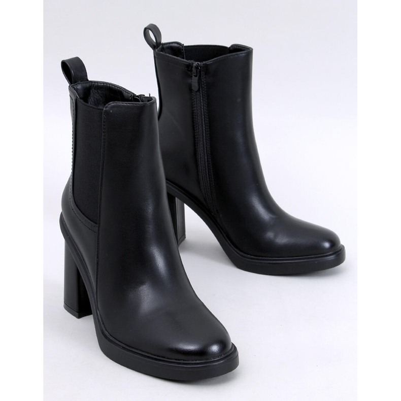 Lilley Schwarze Chelsea-Stiefel mit hohem Absatz 1