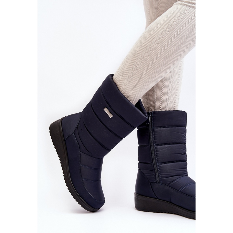 Marineblaue, isolierte Schneestiefel für Damen 1